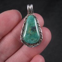 Vintage Southwestern Sterling Chrysocolla Pendant