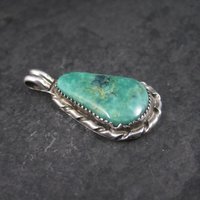 Vintage Southwestern Sterling Chrysocolla Pendant