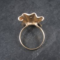Vintage 18K Vermeil Sterling Textured Bow Ring Charles Garnier Size 8
