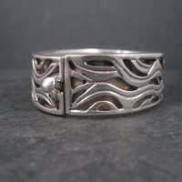 Vintage Mexican Sterling Sun Bangle Bracelet 6.75 Inches