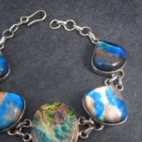 Sterling Silver Dichroic Glass Bracelet