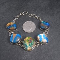 Sterling Silver Dichroic Glass Bracelet