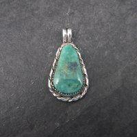 Vintage Southwestern Sterling Chrysocolla Pendant