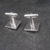 Estate Shields Silver Hematite Cufflinks