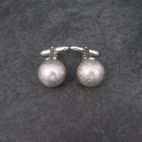 Estate Sterling Textured Sphere Cufflinks