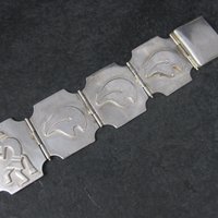 Navajo Sterling Kokopelli Spirit Bear Bracelet 7.5 Inches