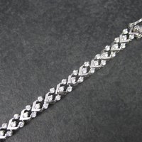 Vintage 90s Sterling Silver Cubic Zirconia Bracelet 7 Inches