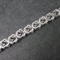 Vintage 90s Sterling Silver Cubic Zirconia Bracelet 7 Inches