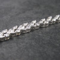 Vintage 90s Sterling Silver Cubic Zirconia Bracelet 7 Inches