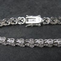 Vintage 90s Sterling Silver Cubic Zirconia Bracelet 7 Inches