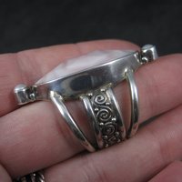 Estate Sajen Sterling Pink Mother of Pearl Ring Size 7