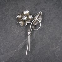 Vintage Sterling Flower Brooch