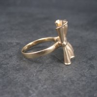 Vintage 18K Vermeil Sterling Textured Bow Ring Charles Garnier Size 8
