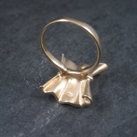 Vintage 18K Vermeil Sterling Textured Bow Ring Charles Garnier Size 8