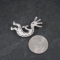 Signed Vintage Southwestern Sterling Kokopelli Brooch Pendant