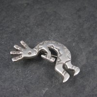 Signed Vintage Southwestern Sterling Kokopelli Brooch Pendant