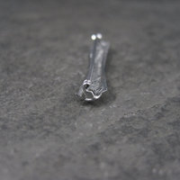 Small Antique 10K White Gold Filigree Bar Pin