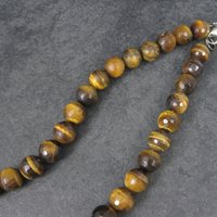 Vintage Faceted Graduated Tiger Eye Bead Necklace 18.5 Inches