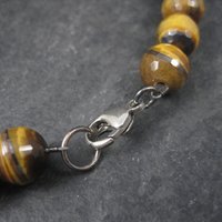 Vintage Faceted Graduated Tiger Eye Bead Necklace 18.5 Inches