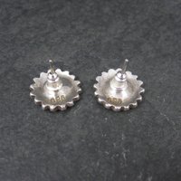 Vintage 980 Sterling Purple Enamel Flower Earrings