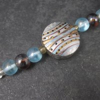 Darice Blue Sun Bead Strand Glass and Painted Wood