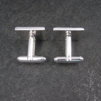 Estate Shields Silver Hematite Cufflinks