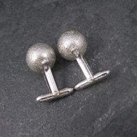 Estate Sterling Textured Sphere Cufflinks