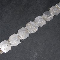 Navajo Sterling Kokopelli Spirit Bear Bracelet 7.5 Inches