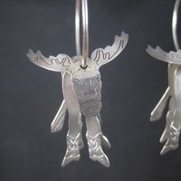 Vintage Moose Hoop Earrings | Southwestern Sterling Silver Estate Jewelry