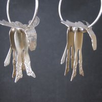 Vintage Moose Hoop Earrings | Southwestern Sterling Silver Estate Jewelry