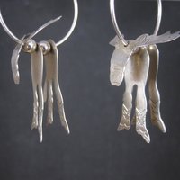 Vintage Moose Hoop Earrings | Southwestern Sterling Silver Estate Jewelry
