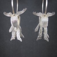 Vintage Moose Hoop Earrings | Southwestern Sterling Silver Estate Jewelry