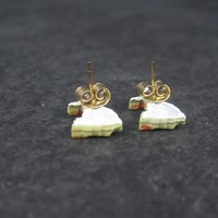 Cartoon Duck Earrings Vintage Estate Gold Filled Enamel