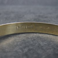 Vintage Vermeil Sterling Etched Bangle Bracelet 7.25 Inches