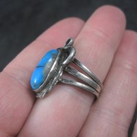 Vintage Southwestern Sterling Turquoise Ring Size 7