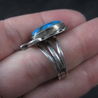 Vintage Southwestern Sterling Turquoise Ring Size 7