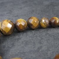 Vintage Faceted Graduated Tiger Eye Bead Necklace 18.5 Inches