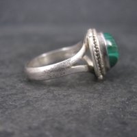 Vintage Sterling Malachite Ring Size 8