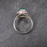 Vintage Sterling Malachite Ring Size 8