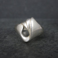 Vintage Modernist Sterling Tulip Ring Size 10