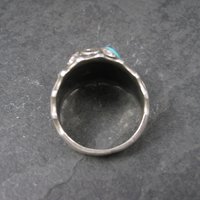 Mens Vintage Navajo Turquoise and Coral Ring Size 13