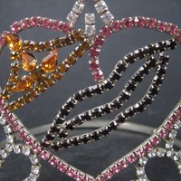 Large 4 Inch Vintage Beauty Queen Pageant Rhinestone Crown Tiara