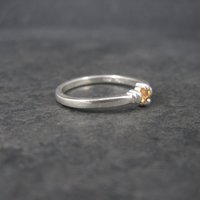 Dainty Vintage Sterling Orange Sapphire Ring Size 6.5