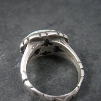 Antique Turquoise Ring Size 9.75 Vintage Sterling Silver