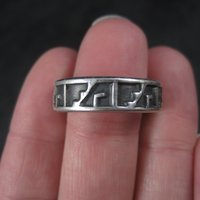Vintage Sterling Tribal Band Ring Size 10