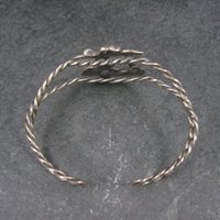 Vintage Sterling Nude Fairy Goddess Cuff Bracelet 6.25 Inches