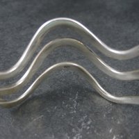 Vintage Sterling Wave Cuff Bracelet 7 Inches