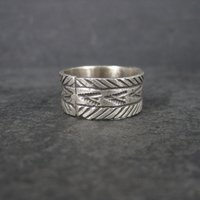 Wide Vintage Southwestern Sterling Band Ring Available in Sizes 8 and 10 Nathan Lovato