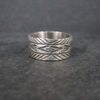 Wide Vintage Southwestern Sterling Band Ring Available in Sizes 8 and 10 Nathan Lovato