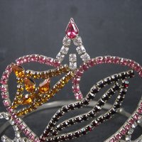 Large 4 Inch Vintage Beauty Queen Pageant Rhinestone Crown Tiara